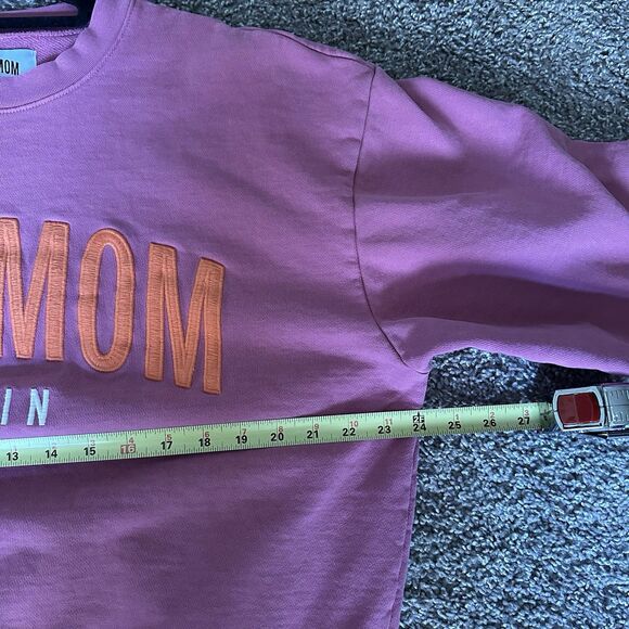 Austin Crewneck Rich Mom Gear Sweatshirt SZ L Pink Orange Pullover Sweater - Picture 6 of 7